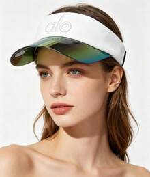 Alo Women's Summer Mesh Baseball Cap – UV Sun Protection Hat For Outdoor Sports, Running & Casual Wear Women's Breathable Mesh Baseball Cap – Summer Sun Hat With UV Protection For Outdoor Sports & Everyday - 白色 - 查看 5