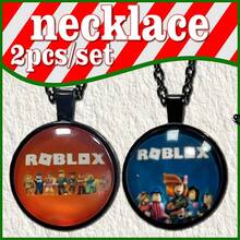 Roblox 2件裝新款卡通項鍊中性裝飾項鍊，可愛圓形吊墜時尚穿搭生日派對節日理想禮物 - Roblo 項鍊A/B - 查看 3