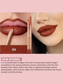 Pudaier Matte Nude Lip Liner - Pensil Bibir Tahan Air Berpigmen Tinggi dan Tahan Lama, Warna Nude Alami Cocok untuk Kulit Cerah, Aplikasi Halus untuk Membingkai Bibir, Sempurna untuk Riasan Sehari-hari dan Hari Valentine - 04 - View 7