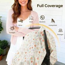 1PC Baby Breastfeeding Cover Nursing Cover Muslin Soft Breathable Nursing CoverBreast Feeding Coverall For Car Seat Blanket And Stroller Cover - Multicolor - View 5