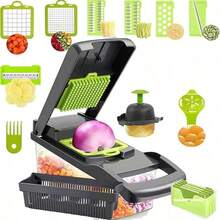 16-In-1 Vegetable Slicer, Multi-Functional Vegetable Slicer, Multi-Functional Fruit Slicer, Multi-Functional Kitchen Tool, Suitable For Home Cooking, Easy To Store. - View 1