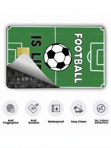 1pc Football Life Credit Card Sticker Privacy Protection Card Skin, Football Field Pattern Birthday Gift PVC Material Anti-Fingerprint Anti-Scratch Wear-Resistant Card Sleeve, Suitable For Men, Women, Couples, Small Chip Cards, Bank Cards, Credit Cards, Transportation Cards, Student Campus Cards Personalized DIY - Type a - View 8