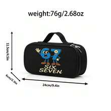Printed Football & Game Pencil Case With Compartments, Pencil Pouch Stationery Box For Pencils, Keys, Phone, Coins, Small Items, School, Home, Gift, Vacation, Holiday (Back To School, Christmas) Multi-Purpose - 咖色67 - 查看 2