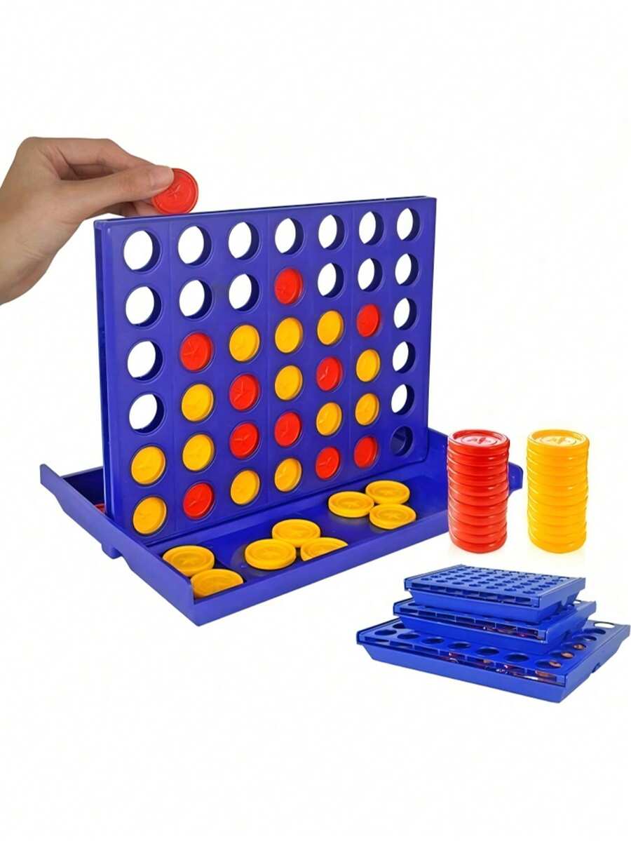 Small - Classic Board Game Four In A Row, Connect Four, Party Game, Fun Entertainment Game, Multiplayer Battle Game, Connect Game - Multicolor - View 1