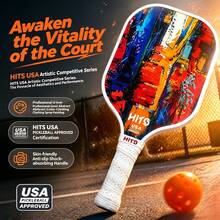 HITS Pickleball Paddle Set 2 Paddles + 4 Balls + 2 Sweatbands + 1 Ball Bag - White - View 3