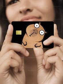 1pc Capybara Credit Card Sticker Privacy Protection Card Skin, Cute Tilted Head Guinea Pig Birthday Gift PVC Material Anti-Fingerprint Anti-Scratch Wear-Resistant Card Sleeve, Suitable For Men, Women, Couples, Small Chip Cards, Baidofu Bank Cards, Credit Cards, Transportation Cards, Student Campus Cards Personalized DIY - Type a - View 5