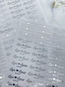 1/30/60/120pcs Customizable Label Stickers, Personalized Wedding Bubble Stick Stickers, Transparent Vinyl Custom Name Labels, Wedding Candy Box And Gift Bag Decoration, Gift For Bride, Groomsman, Bridesmaid, Bridal Shower, Waterproof - Multicolor - View 7
