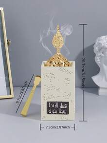 Resin Incense Burner/Incense Holder, One Resin Incense Burner With Arabic Characters, Heat-Insulated And Anti-Scald, Suitable For Home Decor, Office Decor, Holiday Occasions, And Yoga Studios. Also Suitable For Aromatherapy. - Anti-scalding Design - View 4