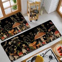 1pc, Home Decor, Mushroom Pattern Printed, Linen Kitchen Rug, Kitchen Mat, Floor Mat, Bathroom Mat, Door Mat, 3D Printed Rectangular, Suitable For Living Room, Bedroom, Hallway, Bathroom, Laundry Room - Polyester Rug, Suitable For Indoor And Outdoor Home Decor - Multicolor - View 4