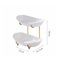 3/2 Tier Elegant Fruit Tray With Gold Stand, Premium Dessert Cupcake Display Rack, Suitable For Wedding Reception And Party Decoration, Fruit Rack Snack Organizer Tray, Suitable For Afternoon Tea Party Centerpiece - Multicolor - View 14