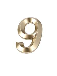 1pc 3D Matte ABS Digital Indicator Sign, Modern Style Pale Gold Geometric Shape, Self-Adhesive Back, No Drilling Required, Sun-Proof And Waterproof, Suitable For Office Doors, Conference Rooms, Office Buildings - House Number - View 21