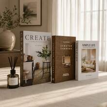 3pcs Foldable Paper Decorative Fake Books, Fashionable Stacked Simulated Book Sculpture Decor, Suitable For Coffee Table, Desk, TV Cabinet Styling, Enhancing Space Atmosphere - 3pcs - View 10