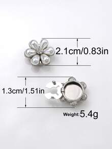 1/2/5pcs Elegant Floral Faux Pearl Clip Buckle, No-Sew Rhinestone Button, Gold/Silver Anti-Exposure Fixing Buckle, Suitable For Shirts, Dresses, Shawls - 1/2/5 Pieces - View 9