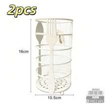 Lightweight & Space-Saving Metal Cutlery Organizer, Fork Motif Design, Easy Clean & Quick Dry Utensil Holder For Countertop, Sink Side & Dining Table Storage - View 12