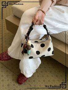 1pc Vintage Polka Dot Handbag Fashion Crossbody Bag - Multicolor - View 1