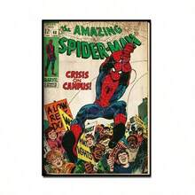 Marvel 1張復古蜘蛛人漫畫海報，復古漫威壁飾，適合開學、萬聖節、聖誕節和生日送給超級英雄迷的禮物。防水高解析度印刷藝術海報，輕量帆布畫，粉絲收藏家居禮品。 - 彩色 - 查看 15