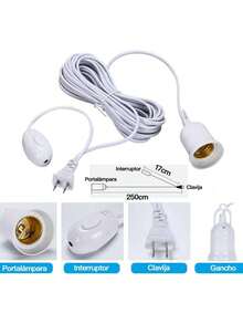 3 Meter Extension Cord With Socket For Light Bulb (Bulbs Not Included) - 3 Meters - View 6