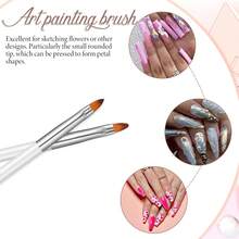 6Pcs Nail Dotting Tool Nail Art Tools Nails Brushes Gel Dotting Tools Small Paint Brush For Nails Double-Ended Gel Polish Liner Brush Kit Small Detail Brushes For DIY Manicure White - 白色 - 查看 4