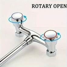 2pcs Universal Cold & Hot Water Faucet Control Handles, Mirror Diamond Texture Faucet Knobs - Red - View 5
