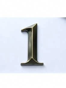 1pc 3D House ABS Digital Letter Classical Retro Copper Geometric Shape Self-Adhesive No-Drill Sunproof Waterproof Number Sign Suitable For American Villa Entrance - House Number - View 14
