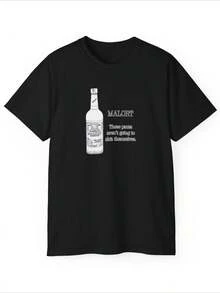 Malort Men's T-Shirt - Funny Design "Pants Don't Put Themselves On", Casual Black Crew Neck, Perfect Gift For Malort Fans, Clothing For All Seasons - 黑色 - 查看 1