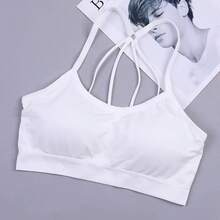 Top Deportivo Transpirable y Sexy sin Costuras para Mujer, Sujetador Deportivo de Alto Impacto para Gimnasio, Fitness, Yoga, Ropa Deportiva, Sujetador Push Up - Negro - Ver 9