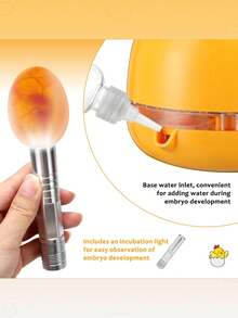 5-Egg Capacity Home Incubator With Egg Candler, Suitable For Chicken, Duck, Quail, Goose Eggs, Transparent Window, Humidity Control, Automatic Temperature Control, Manual Egg Turning, Bird Mom - Yellow - View 6