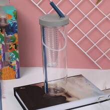 700ml Reusable PC Straw Cup, Portable Travel Cup With Colorful Lid And Straw, Drop-Resistant Drinking Cup Suitable For Juice, Milk Tea, Beverages, Hand Wash Only For Home, Office, Travel, Outdoor Use - Multicolor - View 8