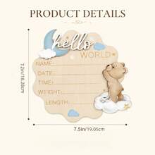 Wooden Baby Birth Announcement Sign Hello World Newborn Birth Announcement Board Baby Name Birth Announcement Sign Newborn Welcome Sign For Hospital - Bulletin Board - View 11
