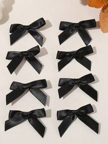 8 Clips De Cabello Con Mini Lazos - Negro - Ver 6