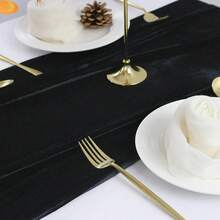 Velvet Table Runner 20 X 120 Inches 10ft Luxurious Thick Soft Velvet Christmas Thanksgiving Wedding Reception Table Runner For Party Reception Decorations - Black - View 4