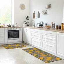1pc, Home Decor, Lemon Pattern Print, Linen Kitchen Rug, Kitchen Mat, Floor Mat, Bathroom Mat, Door Mat, 3D Print Rectangular, Suitable For Living Room, Bedroom, Hallway, Bathroom, Laundry Room - Polyester Rug, Suitable For Indoor And Outdoor Home Decor - Multicolor - View 7