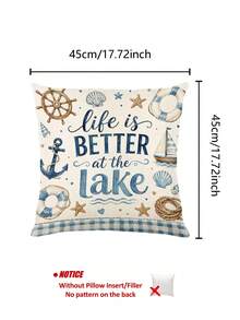 1pc Anchor Sailboat Rudder Pattern Table Runner, Ocean Style, Summer Home Kitchen Decor Table Runner, Table Runner Placemat Pillow Set, Suitable For Summer Home Kitchen Decor And Party Decoration - Multicolor - View 9