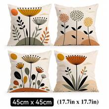 4pcs Nordic Abstract Bohemian Floral Pattern Pillow Covers Without Inserts, Single-Sided Printed Pillow Covers, Suitable For Living Room Bedroom Home Decor, All Seasons Pillow Covers - Multicolor - View 13