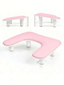 Suporte de Apoio para Braço de Nail Art, Apoio de Mão em Forma de U Ajustável, Ferramenta de Unhas em Couro PU Rosa, Suporte Portátil para Mesa de Unhas, Adequado para Aplicação de Unhas em Gel, Design de Nail Art, Salão de Unhas e Pedicure/Manicure em Casa, Ideal para Técnicos de Unhas Profissionais, Iniciantes, Proprietários de Salão de Unhas, Presente Perfeito para Natal, Dia das Mães, Dia dos Namorados - Multicolorido - Visão 2