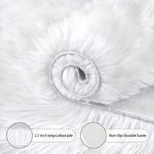 1pc Faux Wool Carpet Rug, Thick Fluffy Long Rug, Suitable For Bedroom, Living Room, Bedside, Sofa Matching, Washable, Daily Home Decor - Light Blue - Oval - View 9