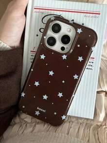 1個 Ins 風格 IMD 全包覆防震 TPU 手機殼，適用於 Apple 11 Pro Max/12 Pro Max/13 Pro Max/14 Pro Max/15 Pro Max/16 Pro Max/17 Pro Max - 棕色 - 查看 2
