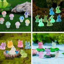 50/100/200pcs Resin Glow-In-The-Dark Small Animals, Random Colors, No Electricity Required, Suitable For Garden, Party, Small Landscape, Pond, Dollhouse Decoration And Other Holiday Occasions, Random Styles - Multicolor - View 2