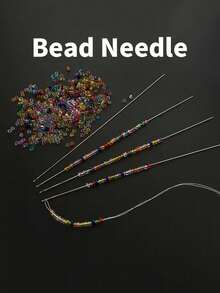10/30/50/100PCS Metal Beading Needles For Beads DIY Ultra-Fine Beading Needles For Jewelry Making - Metal Sewing & Crafting Needles, Cord Tools Pins - Multicolor - View 2