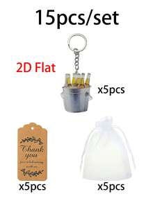 15件/組鑰匙圈禮盒，2D扁平啤酒桶鑰匙圈組。適用於鑰匙圈促銷禮品、包裝裝飾、背包裝飾，一份貼心溫暖的禮物。 - A - 查看 10