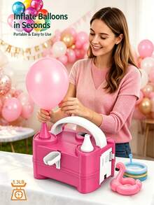 1pc Portable Electric Balloon Inflator, 220V-240V 400W Electric Balloon Air Pump, Suitable For Party Balloon Decoration - EU C Type Plug(220-240V) - View 5