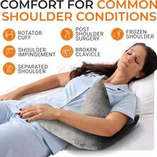 1pc Rotator Cuff Pillow - Shoulder Surgery Recovery Pillow, Suitable For Side Sleeping, Arm Support Cushion, For Rotator Cuff Injury And Post-Surgery Comfort, Gray - Grey - View 4