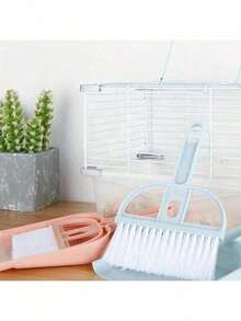 1 Set Cat Hamster Dustpan And Small Broom Set, Professional Pet Cleaning Tools, Rabbit Poop Scoop, Guinea Pig Toilet Broom Accessories - Multicolor - View 4