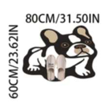 1pc Black & White French Bulldog Shaped Rug, Pink Bedroom Decor, Small Rug, Carpet, Home Decor, Living Room Carpet, Living Room Small Rug, Bedroom Rug, Living Room Home Decor, Outdoor Rug, Washable Rug - Multicolor 2 - View 14
