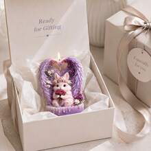 3D Angel Wings Rabbit Silicone Mold, Heart-Shaped Winged Rabbit Candle Mold, DIY Handmade Gift, Romantic Floral Soap Resin Mold, Home Decor, Unique Handmade Craft Material - A - View 4
