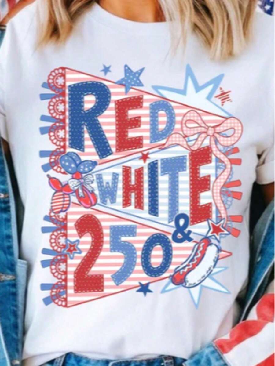 Men's Short-Sleeved T-Shirt, Red, White And Blue, For July 4th Pregnancy Reveal, Summer Pregnancy Announcement T-Shirt, Expectant Mom T-Shirt. - 米色 - 查看 1
