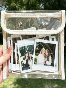 1 pieza Bolsa de almacenamiento para coleteros y pinzas para el cabello, bolsa de almacenamiento transparente para accesorios del cabello - Blanco - Ver 9