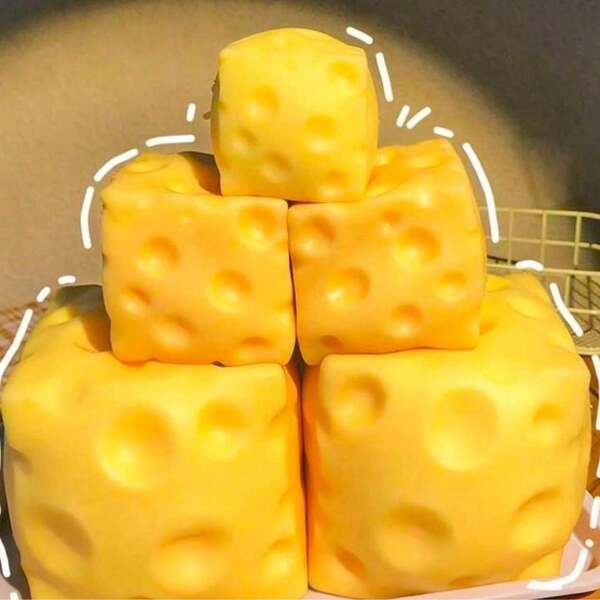 1/2 piezas Juguete apretable de queso realista gigante, pelota de tofu squishy de rebote lento para descompresión, pelota apretable creativa para alivio del estrés, textura suave y pegajosa, excelente regalo para cumpleaños, vacaciones, Pascua, Navidad