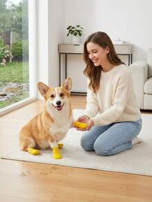 PETSIN Bộ 4 đôi giày chống trượt chống thấm nước cho chó, tất chân mềm cho chó nhỏ, đế nhẹ chống mài mòn dùng trong nhà & ngoài trời - Nhiều màu - Xem 9