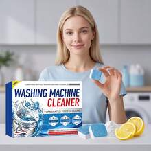 jakehoe Washing Machine Cleaning Tablets, Deep Clean Drum And Agitator, Remove Limescale Residue And Odors, Fast Foaming, Long-Lasting Freshness, Lemon Scent. Washing Machine Cleaner, Laundry Detergent, Descaler, Deodorizer, Freshness Tablets, Front Load Washing Machine Cleaner, Top Load Washing Machine Cleaner, Laundry Equipment, Lemon Fresh, Long-Lasting Freshness - Multicolor - View 1